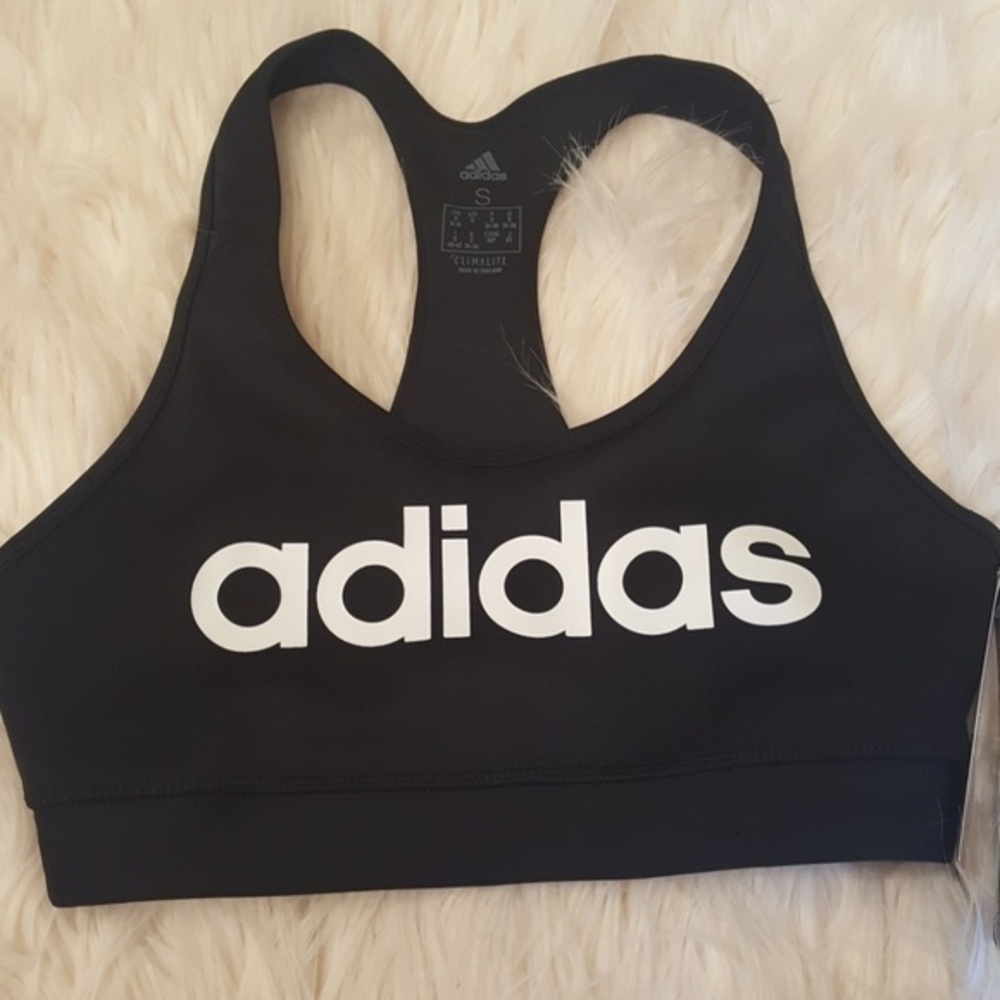 NWT ADIDAS BLK GRAPHIC SPORTS BRA SIZE‎ SMALL - Picture 2 of 7